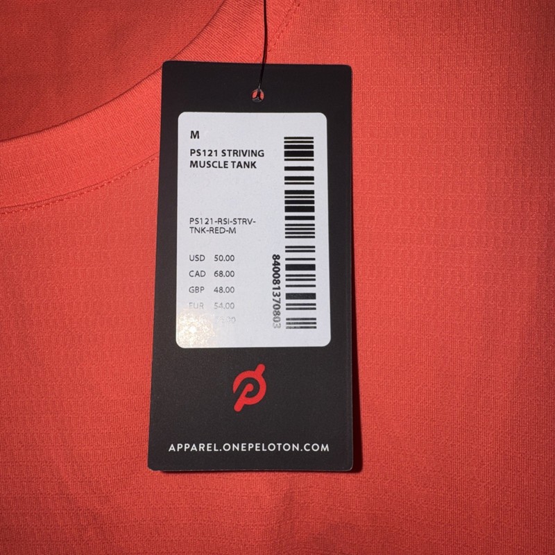 Peloton Men's Tank Top, Orange, Medium, New! Retail $50 gallery
