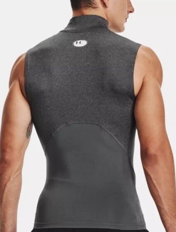 UNDER ARMOUR HeatGear Comp Mock Sleeveless Sz XL Men's Compression Top 1361521 gallery