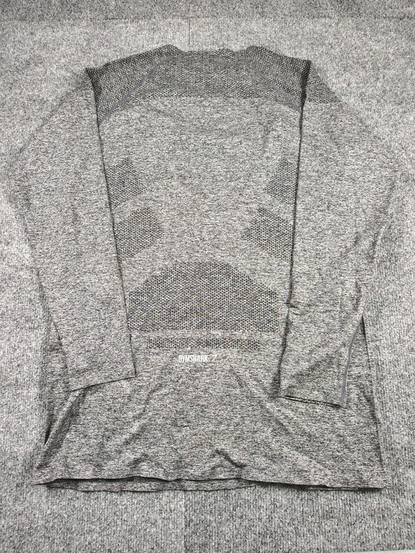Gymshark Onyx Seamless Long Sleeve Shirt Men's Small Black Stretch Gym Lifting gallery