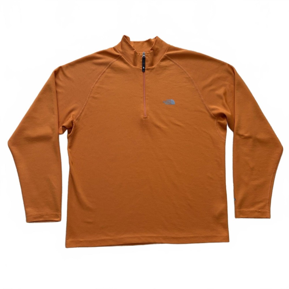 North Face Flight Series 1/4 Zip Pullover Sweater Mock Neck Orange Men's Medium