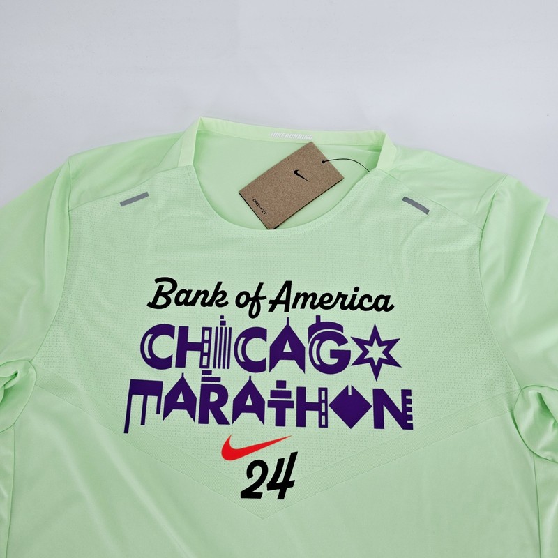 Nike Chicago Marathon 2024 Running Shirt Mens MEDIUM M Mint Green Active NEW gallery