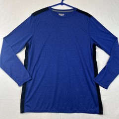 Layer 8 Performance Men Activewear Pullover Large Blue Long Sleeve Qwick Dry