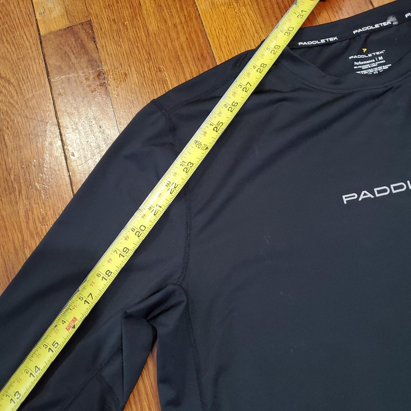 Paddletek Shirt Mens Medium Black Long Sleeve Performance Athletic Stretch Top gallery