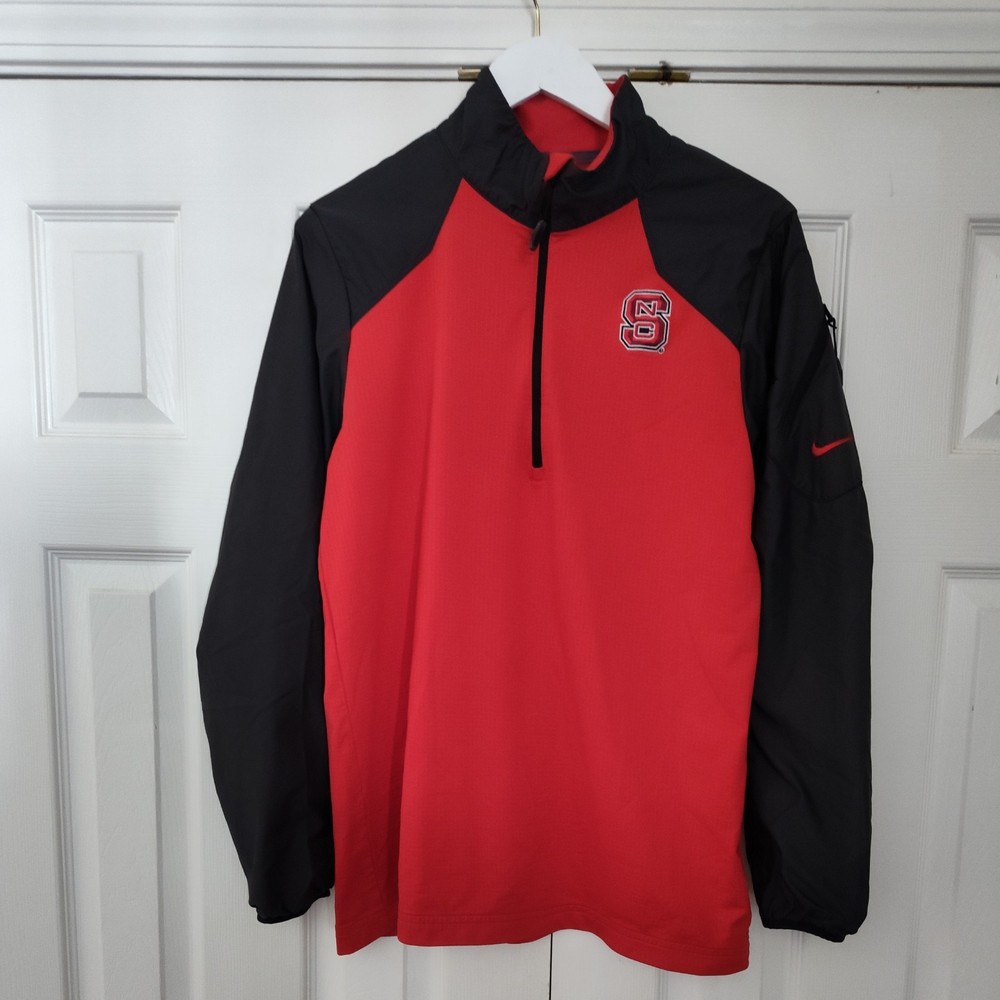 Nike Dri Fit x NC State Wolfpak Hybrid 1/2 Zip Pullover Top Men's Size S Red