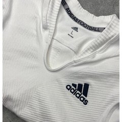 Adidas Football Compression Base Layer Shirt Mens Large White V-Neck Textured