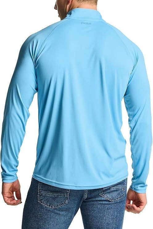 TSLA Men's 1/4 Zip Pullover Quick Dry Performance Running top - Ocean - 2XL gallery