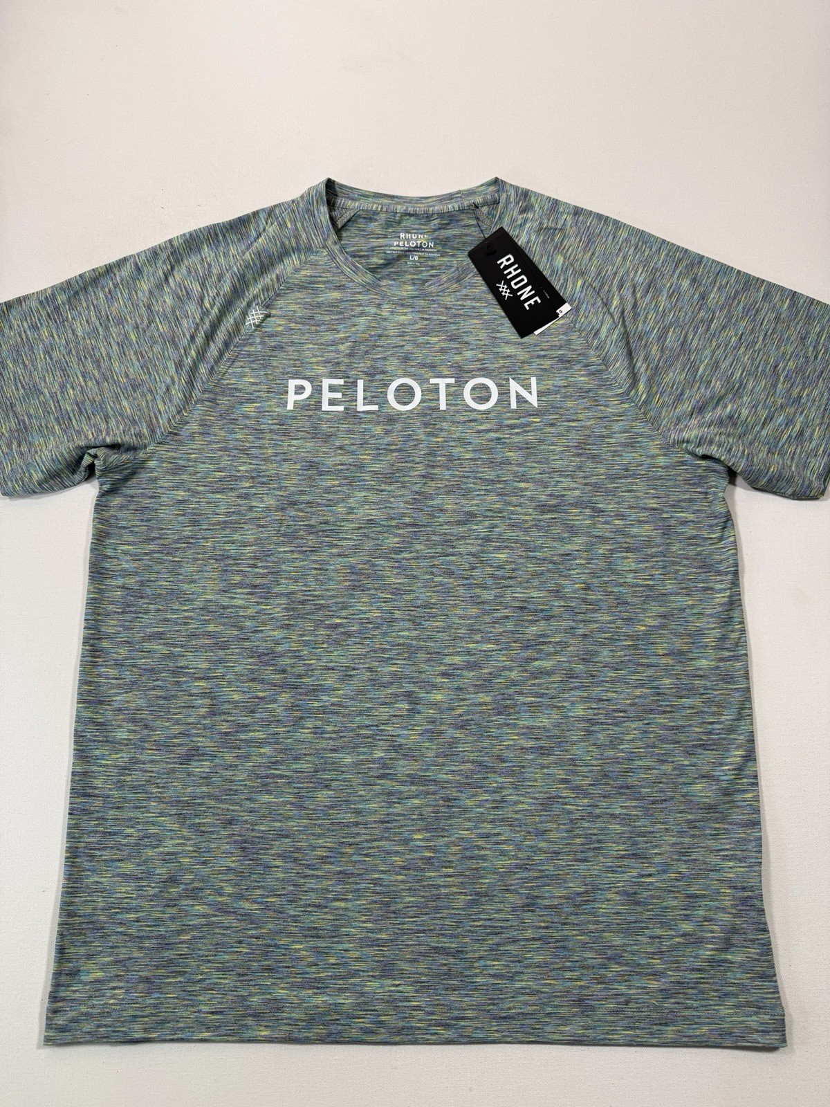 Rhone Peloton Shirt Mens Large Blue Space Dye Reign Performance Wicking Gym NWT gallery