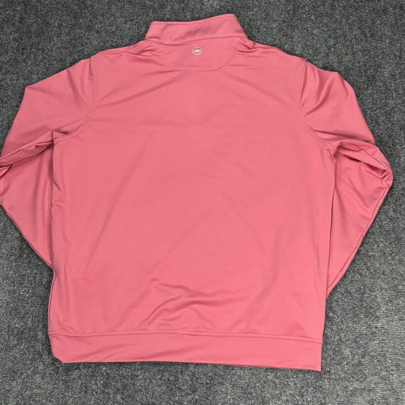Peter Millar Pullover Mens Large Pink 1/4 Zip Mock Neck Golf Performance Stretch gallery