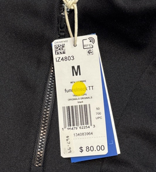 NWT Men’s Authentic Original Black 1/4 Zip Funnelneck Track Top Size Medium gallery