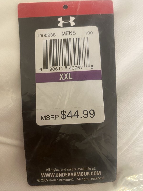 Under Armour Men's Baseball Jersey White Sleeveless Performance Apparel gallery