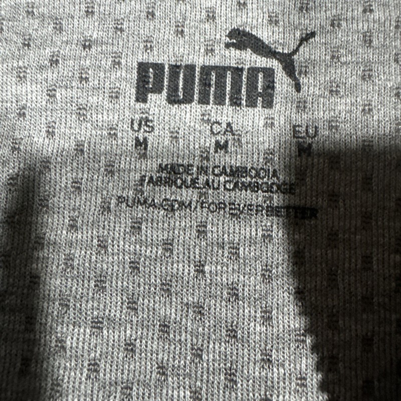 Puma Pullover Mens Medium Gray Full Zip Stand-Up Collar Pockets Jersey Logo gallery