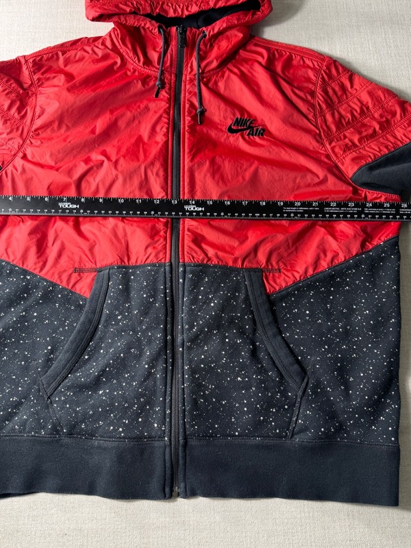 Nike Air Windrunner Full Zip Tech Hoodie Red Black Galaxy Speckled XL Streetwear gallery