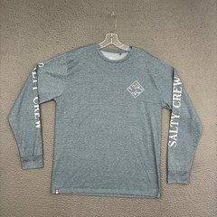 Salty Crew Premium Technical Tee Mens Large Blue UV Protection Long Sleeve Beach