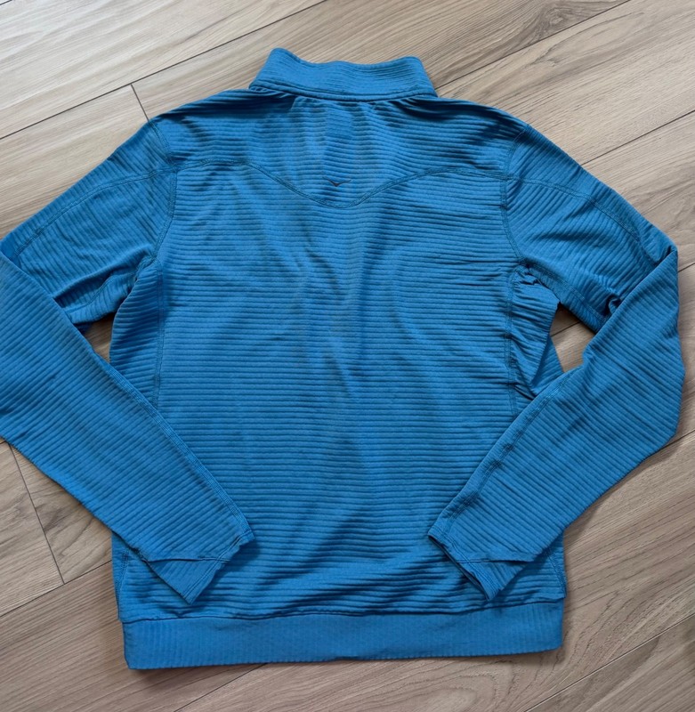 HOKA 1/2 Zip Terry Knit Performance Long Sleeve Top Sz Med 1135054 Blue gallery