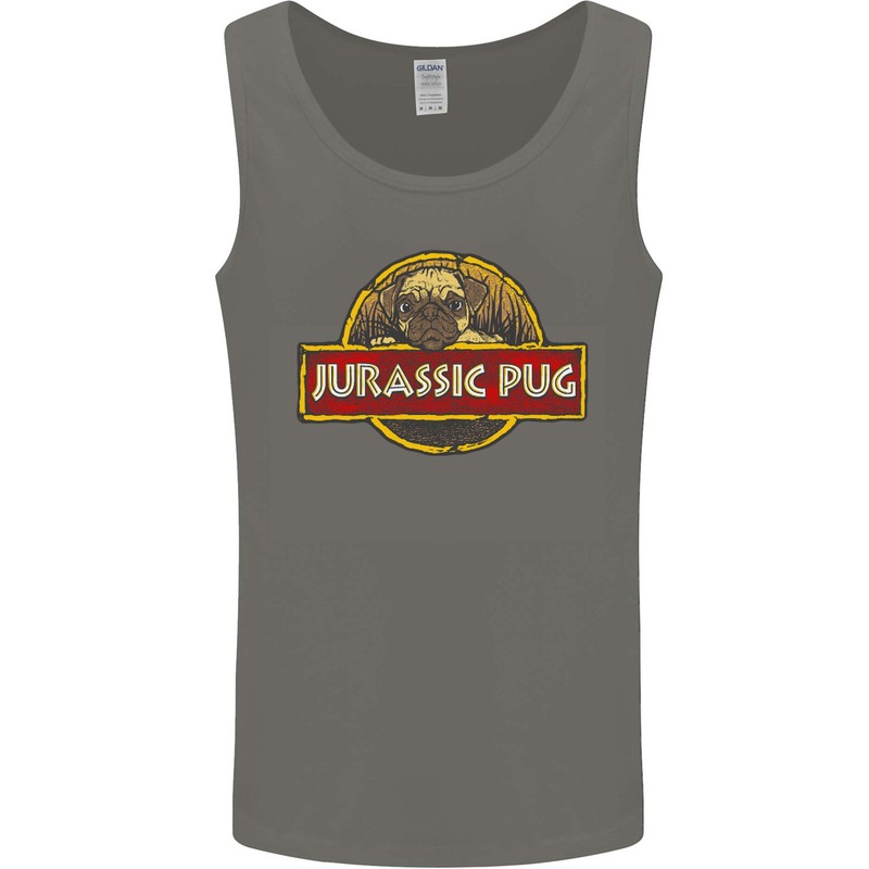 Jurassic Pug Funny Dog Movie Parody Mens Vest Tank Top gallery
