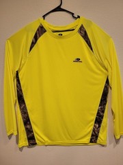 Mossy Oak Men’s 2XL Performance Workout Long Sleeve Shirt. Neon Yellow