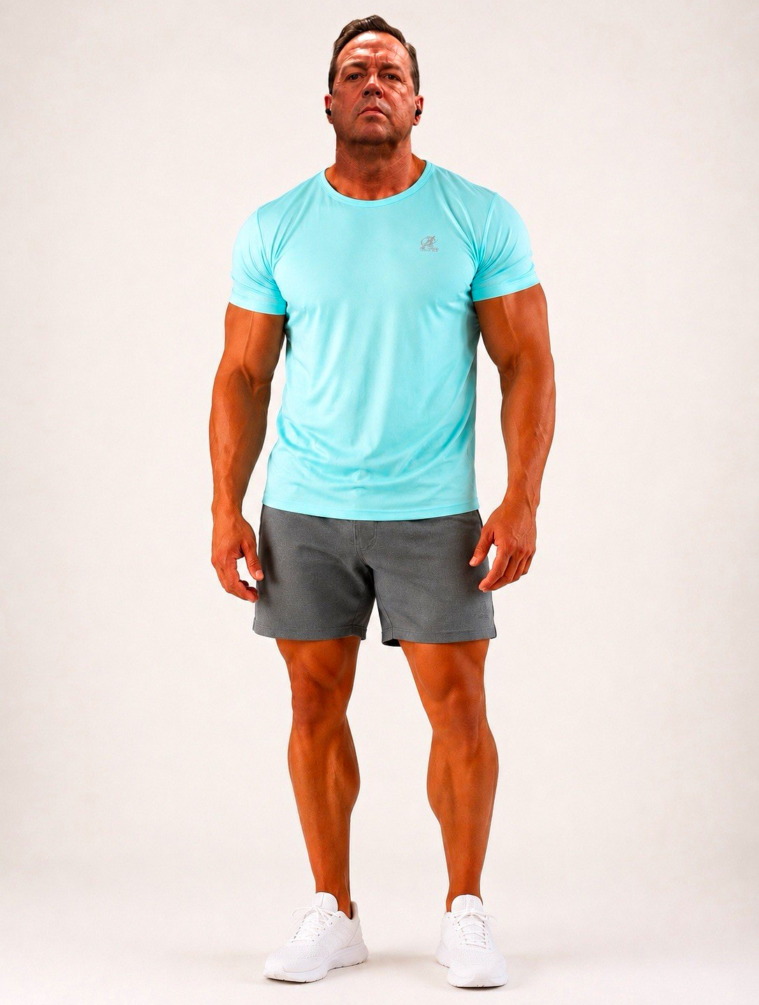 Active Health Labs Titan Elite Men's Blue Polyester Tee Moisture Wicking Crew gallery
