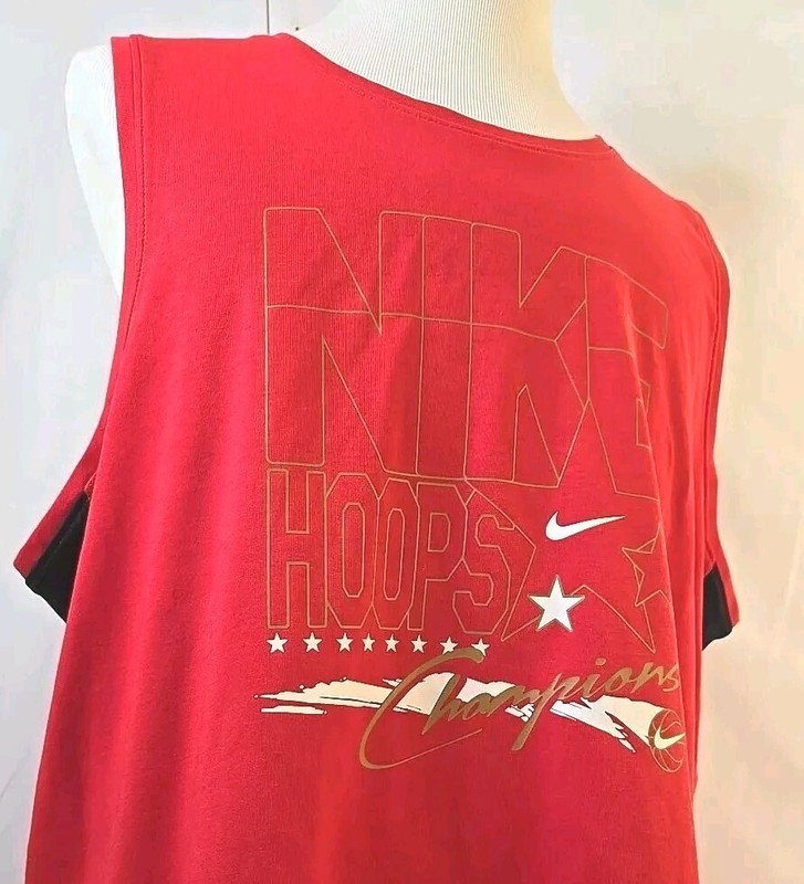 Sz XL Nike Basketball Jersey. Red Tank Top DriFit, Hoop Champions New gallery