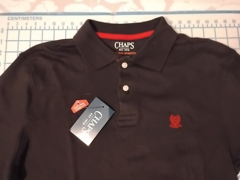 MENS SMALL BLACK CHAPS SOFT STRETCH POLO SHIRT - NWT gallery