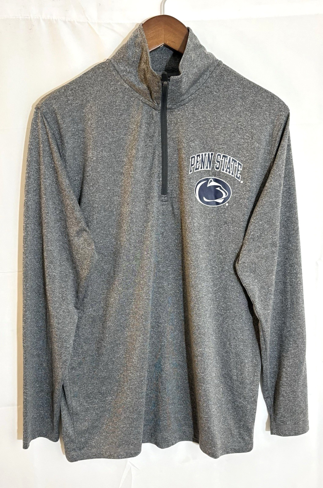 Penn State Nittany Lions Men's Small Russell Athletic Gray 1/4 Zip Pullover Top gallery