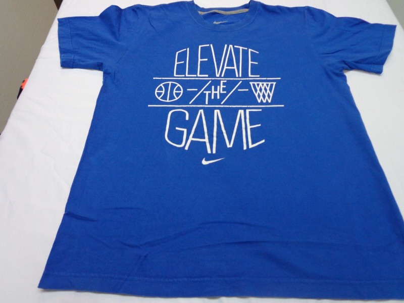 Nike T-Shirt Elevate The Game Blue Basketball Graphic Size Medium Regular Fi gallery