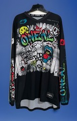 NWOT-MINT ONEIL 2XL TATTOO GRAFFITI MOTORCYCLE RACING JERSEY LOUD GEOMETRIC MENS