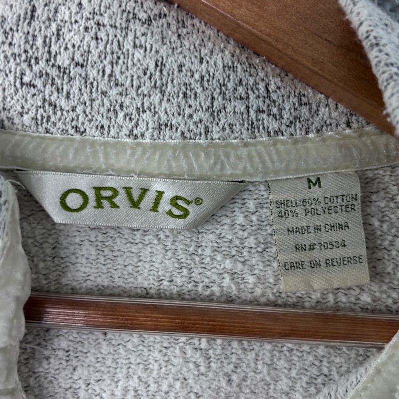 ORVIS Men's M Heather Gray Long Sleeve Pullover Henley Stand Collar Shirt gallery
