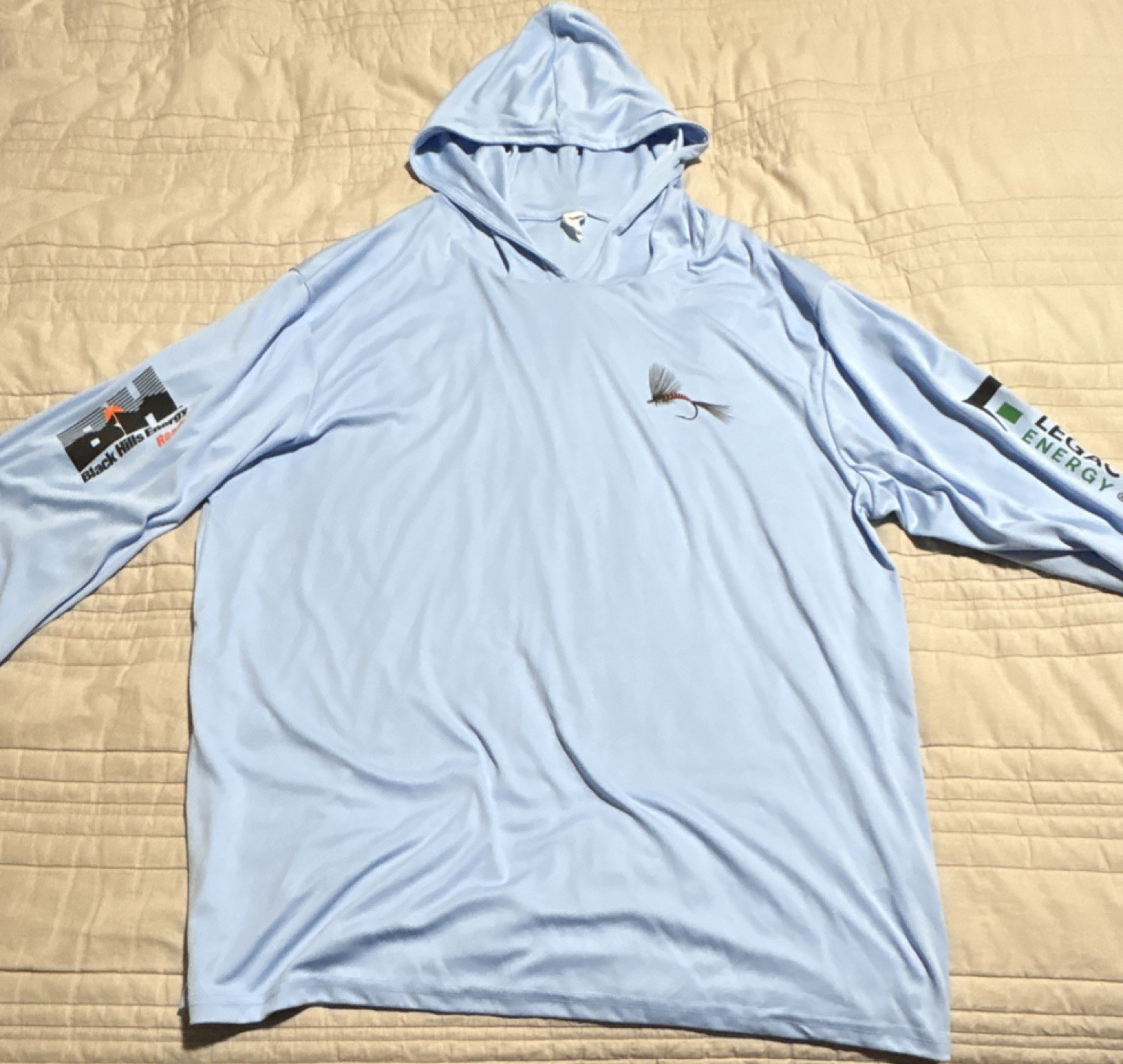 Paragon Men's 2XL Blue Hooded Long Sleeve UV Protection Polyester Pullover Tee gallery