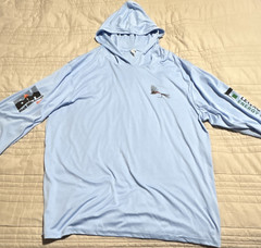 Paragon Men’s 2XL Blue Hooded Long Sleeve UV Protection Polyester Pullover Tee