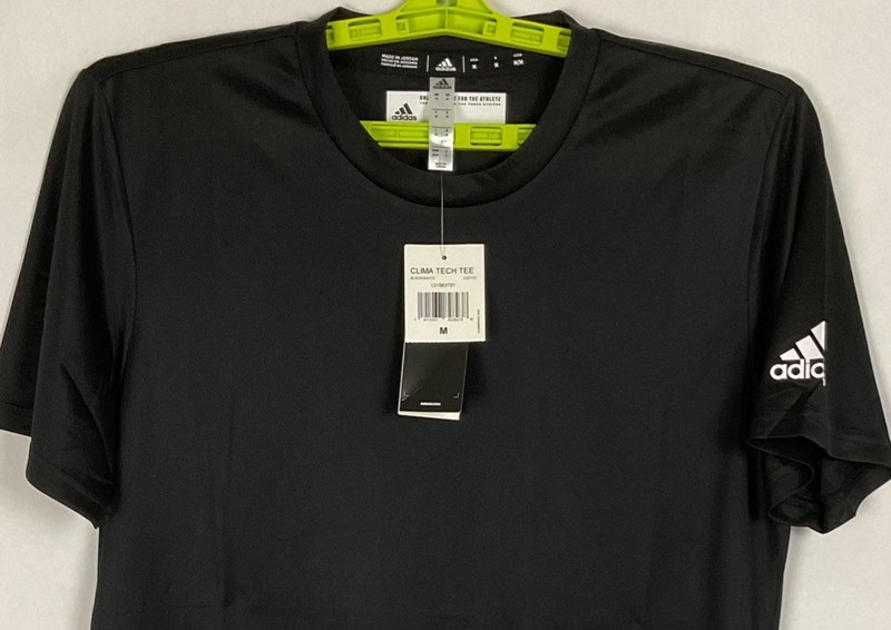 Adidas Clima Tech Tshirt Mens Short Sleeve Black Sz Medium 40x27” New gallery