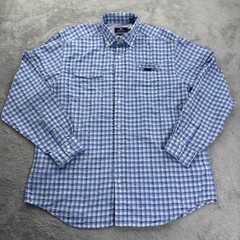 Vineyard Vines Harbor Shirt Mens Large Blue Gingham Performance Fishing Top