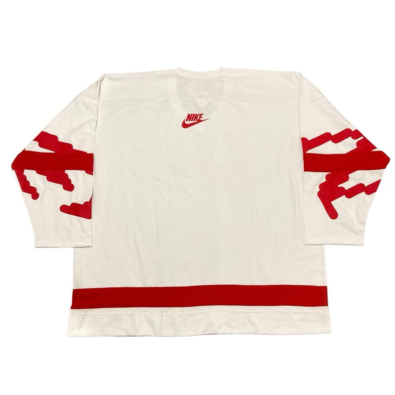 Nike Sportswear Club Swoosh Hockey Jersey XXL Oversized Fit White Red HV1137-100 gallery