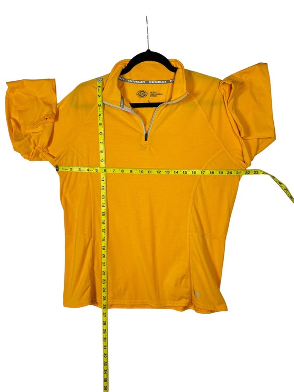 Dickies Performance Yellow Pullover 1/4 Zip Shirt Men's Size L gallery