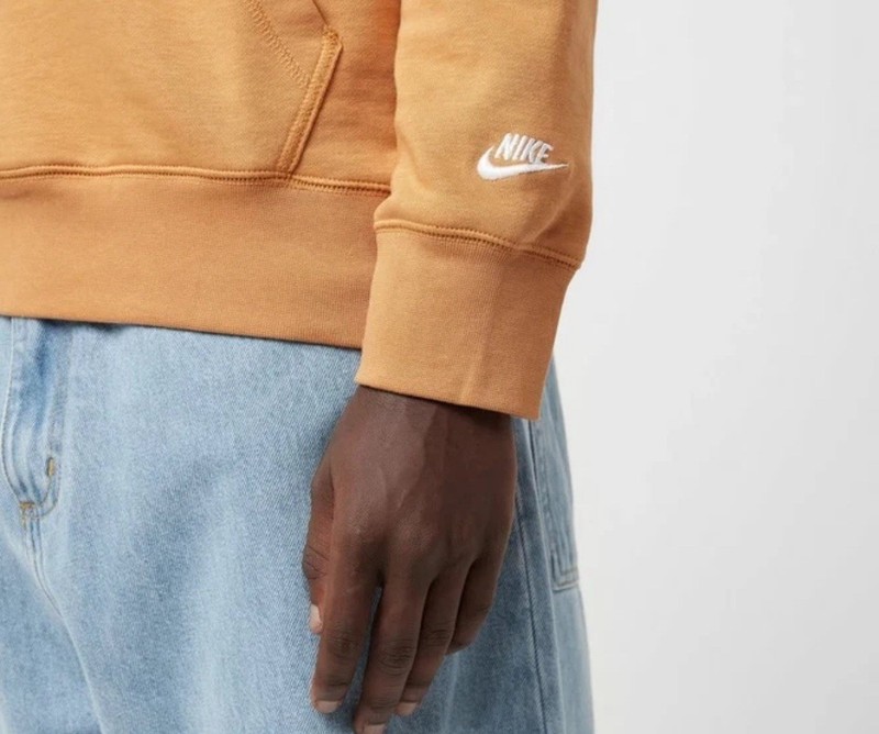 Nike Club Fleece Polo Pullover Sweatshirt Men’s Sz L Flax Long Sleeve FN3112-224 gallery