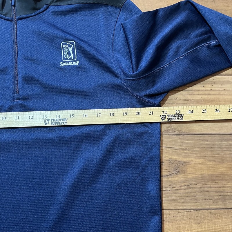Nike Golf 1/4 Zip Pullover Men's Medium Blue Black Dri-Fit TPC Sugarloaf gallery