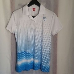 NWT Sport Dri Men’s Polo Shirt Size L White Blue Quick-Dry Short-Sleeve Collar
