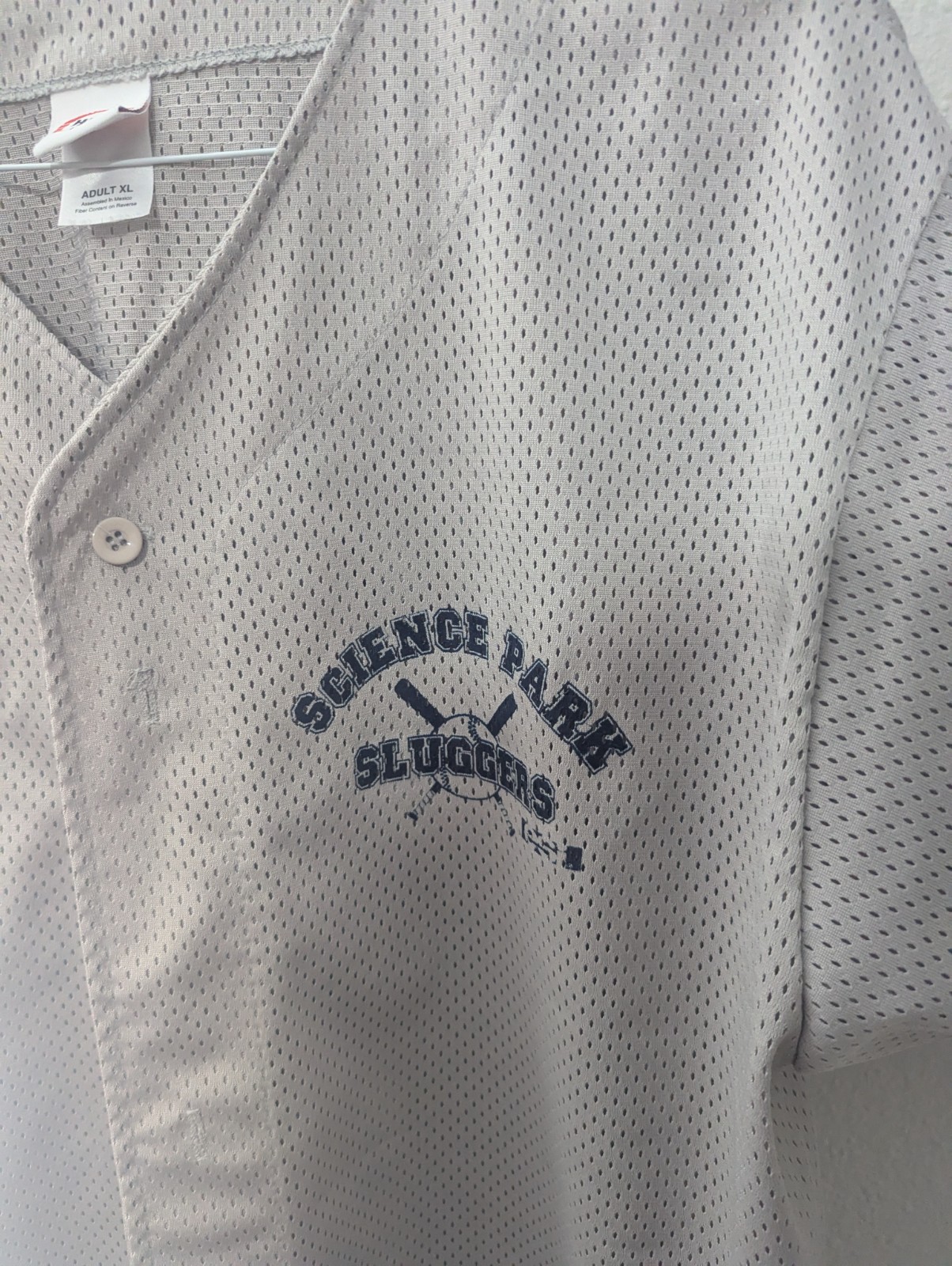 High Five Sportswear Science Park Sluggers Mesh Jersey Mens Size XL Gray V Neck gallery