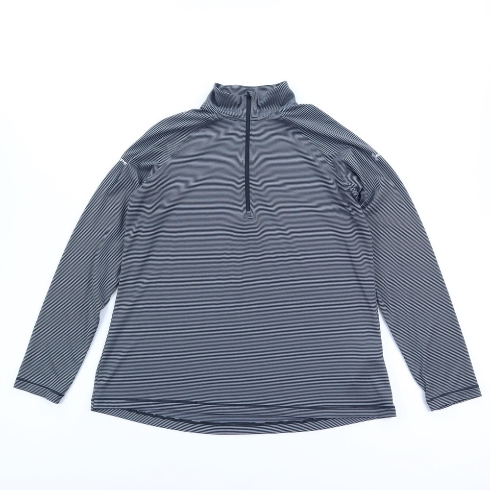 Under Armour 1/2 Zip Golf Pullover Shirt Men's Large Black Gray Striped Active