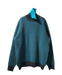 KOLOR High-neck knit Size: 5 Black x blue 23WCM-N09305 Men