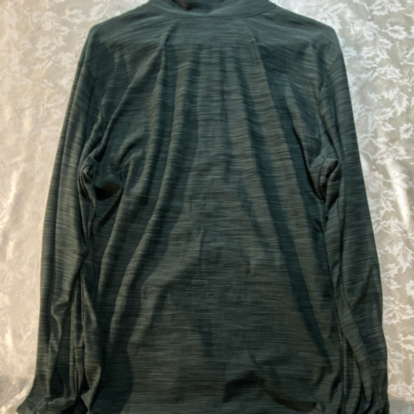 Nike Men's Gray Long Sleeve Athletic Fit Pullover Mock Neck 1/4 Zip Dri-FIT gallery