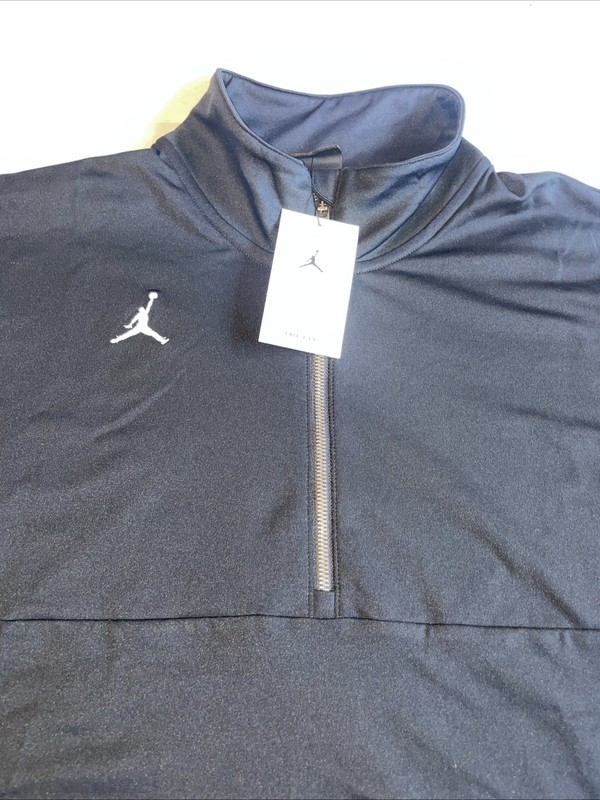NWT Nike Air Jordan Half-Zip Long Sleeve Men's Size 2XL Black Top Shirt M53045 gallery