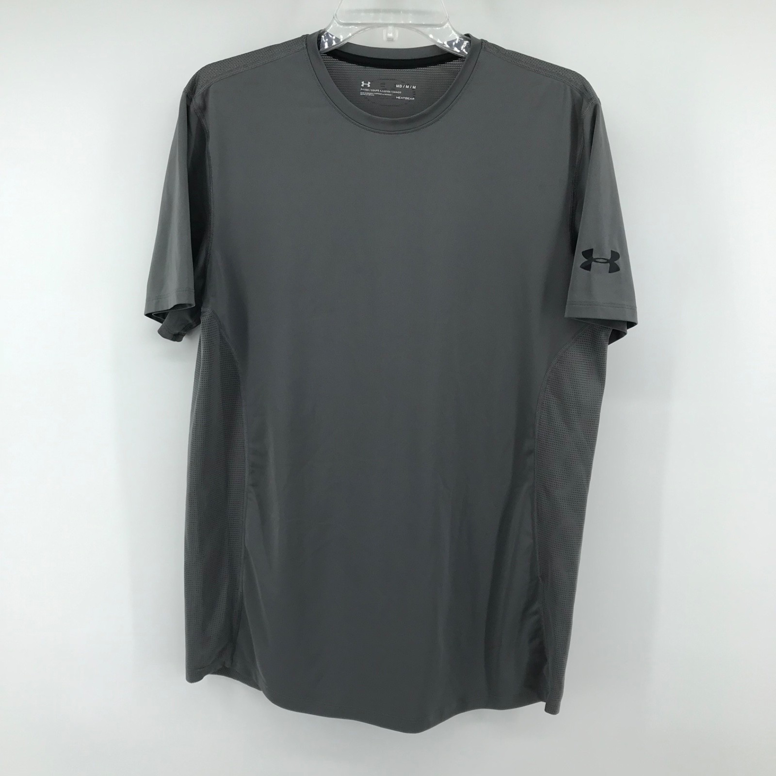 Under Armour Fitted Heatgear Threadborne Gray SS Shirt Size M MD Medium gallery