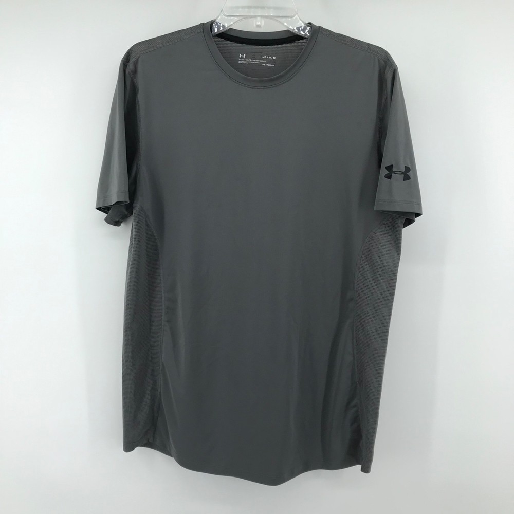 Under Armour Fitted Heatgear Threadborne Gray SS Shirt Size M MD Medium