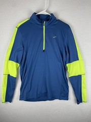 Brooks 1/4 Zip Running Men’s Size Small Neon Blue And Yellow.
