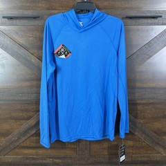 ZeroXposur Long Sleeve Hooded Shirt Snorkel Blue Wuick Dry UV 50+ Size M
