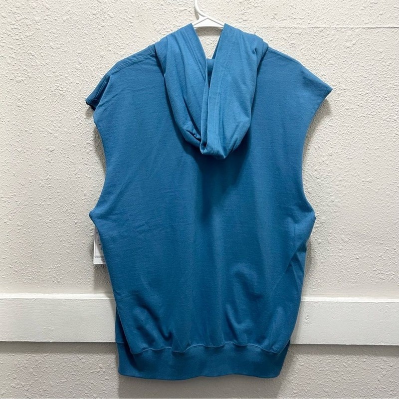 Champion Men's Middleweight Cut-Off T-Shirt Hoodie Mountain Air Blue NWT M gallery