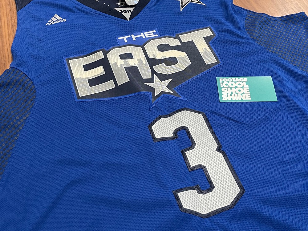 2011 ADIDAS NBA AUTHENTIC DWAYNE WADE THE EAST ALL-STAR SWINGMAN JERSEY LOT XL+2