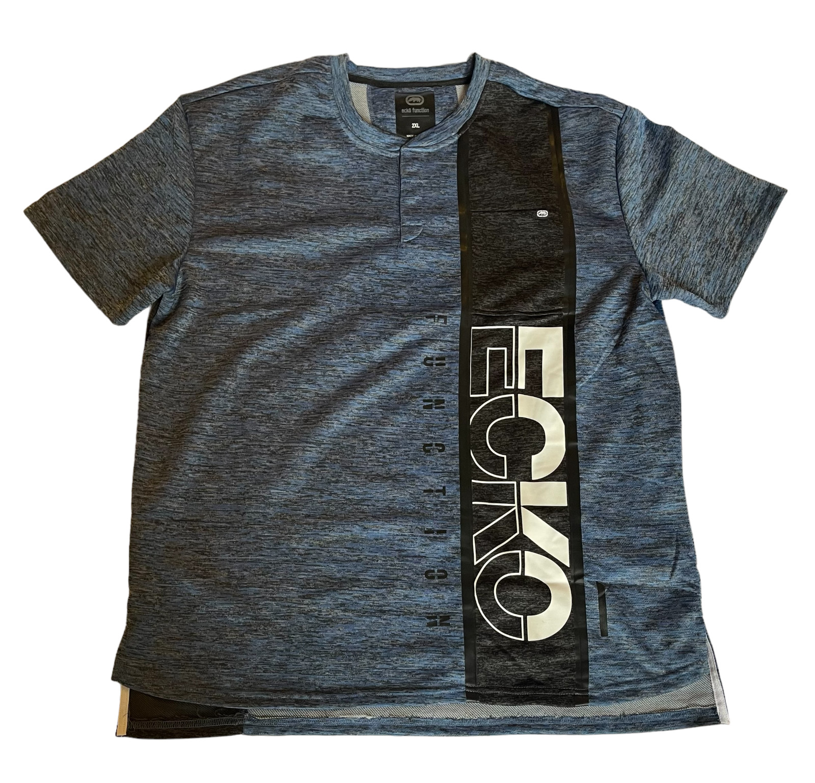 Ecko Blue Polyester Shirt Pullover Crewneck Logo Graphic Pocket Mens Size 2XL gallery