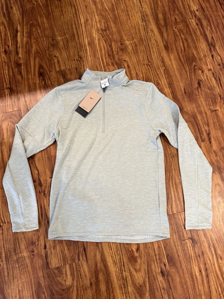 NIKE ELEMENT MEN RUNNING THERMA-FIT HALF ZIP SHIRT GREEN #FZ1149-370 (Sz S) NWT