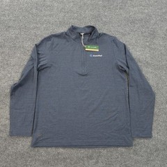 Travis Mathew Shirt Mens L Blue Havasu 2.0 Heater 1/4 Zip Eco Performance Golf